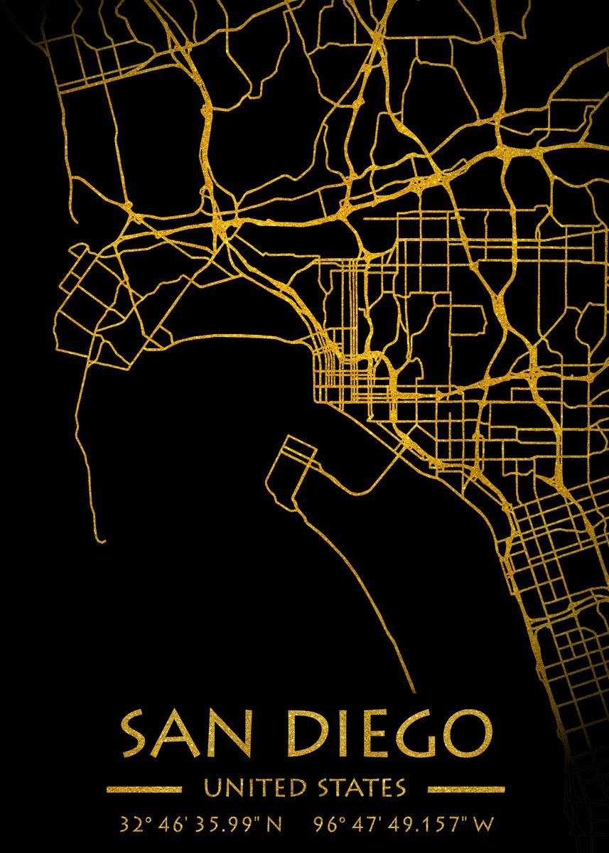 'San Diego City Map' Poster by Ella | Displate