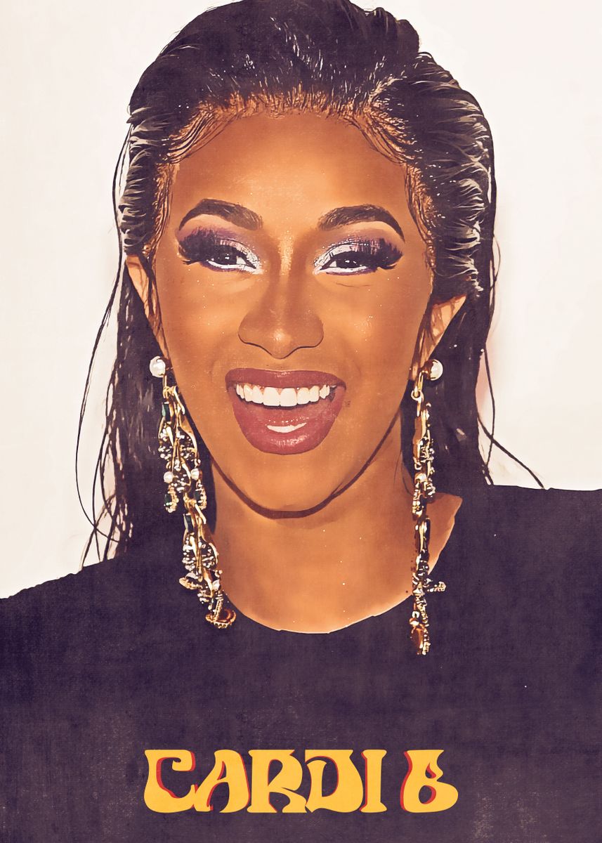 'Cardi B' Poster, picture, metal print, paint by Anxhela Sufa | Displate