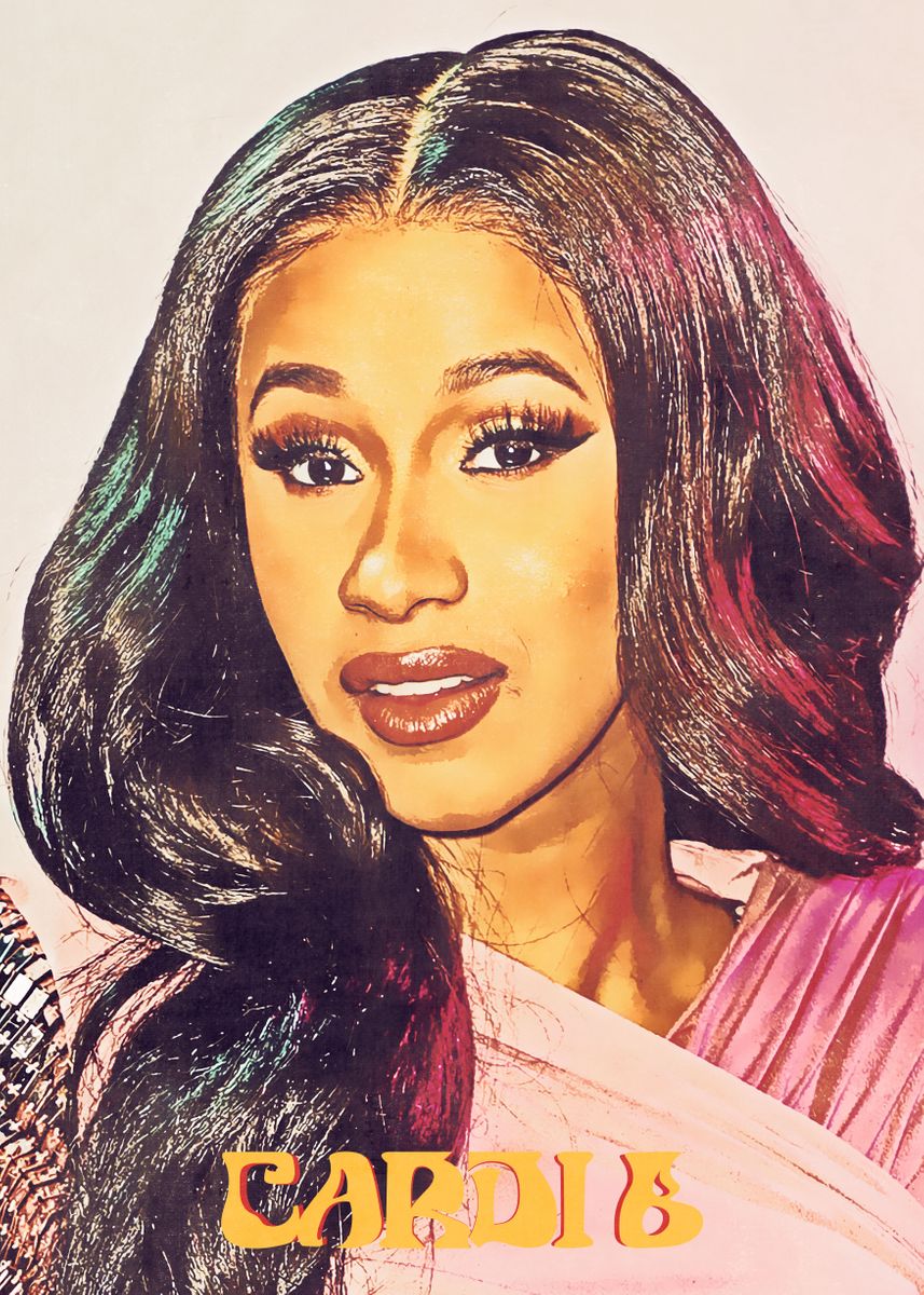 'Cardi B' Poster, picture, metal print, paint by Anxhela Sufa | Displate