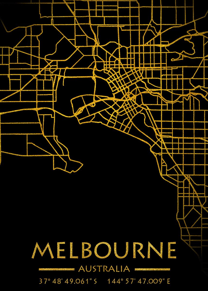 'Melbourne City Map' Poster by Ella | Displate