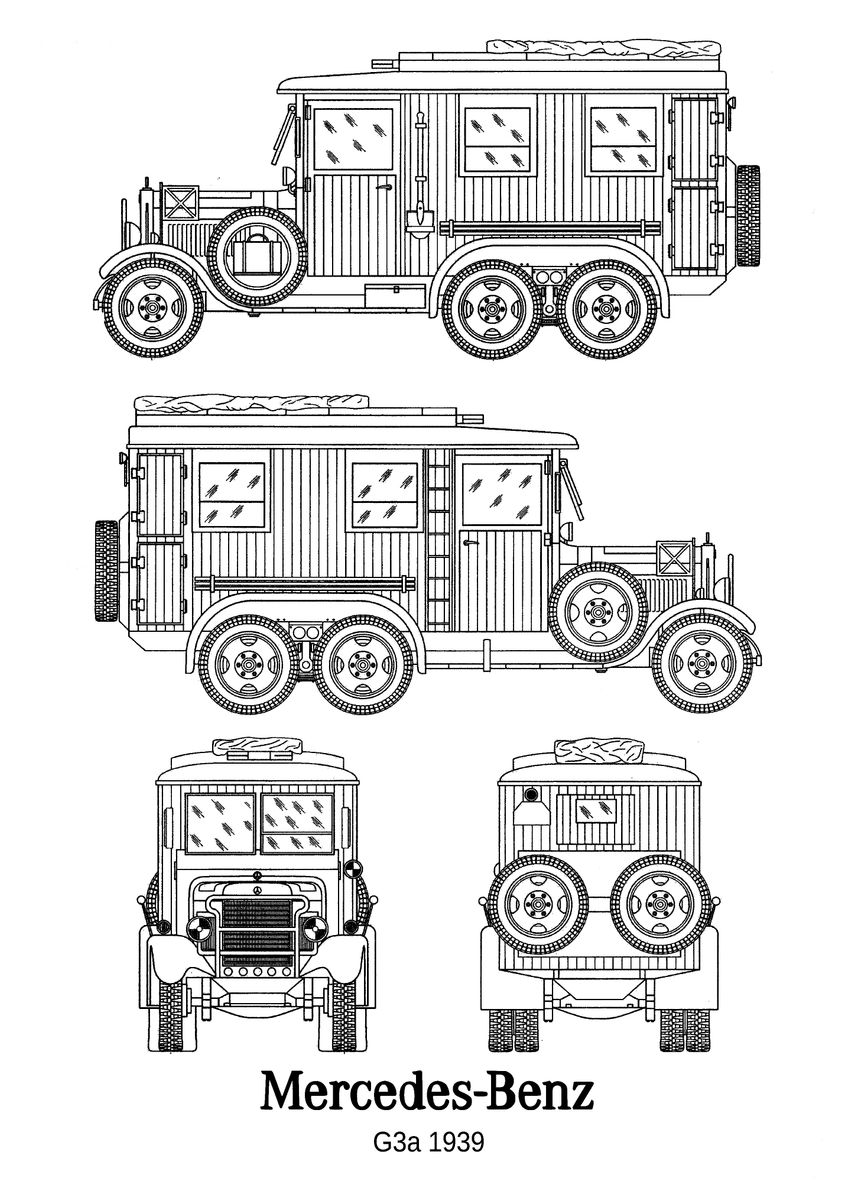 bnw-mercedesbenz-g3a-1939-poster-by-michael-bruns-plates-displate