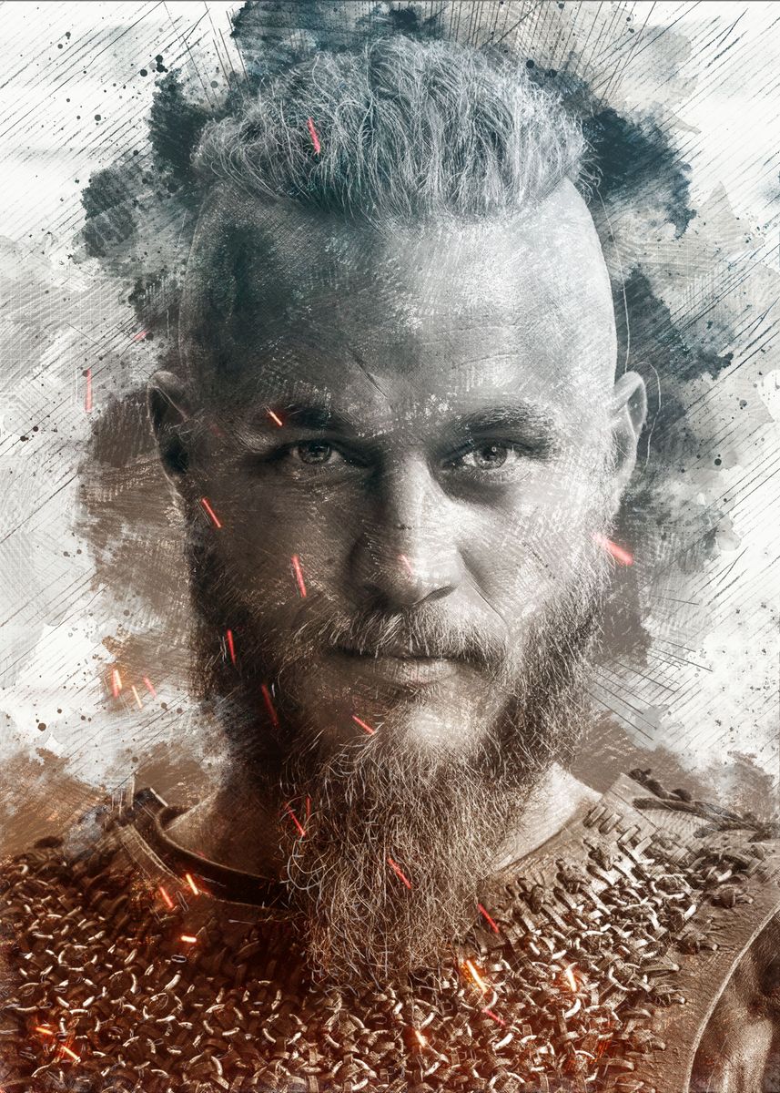 'Ragnar Lodbrok' Poster, picture, metal print, paint by Whitesenberg ...
