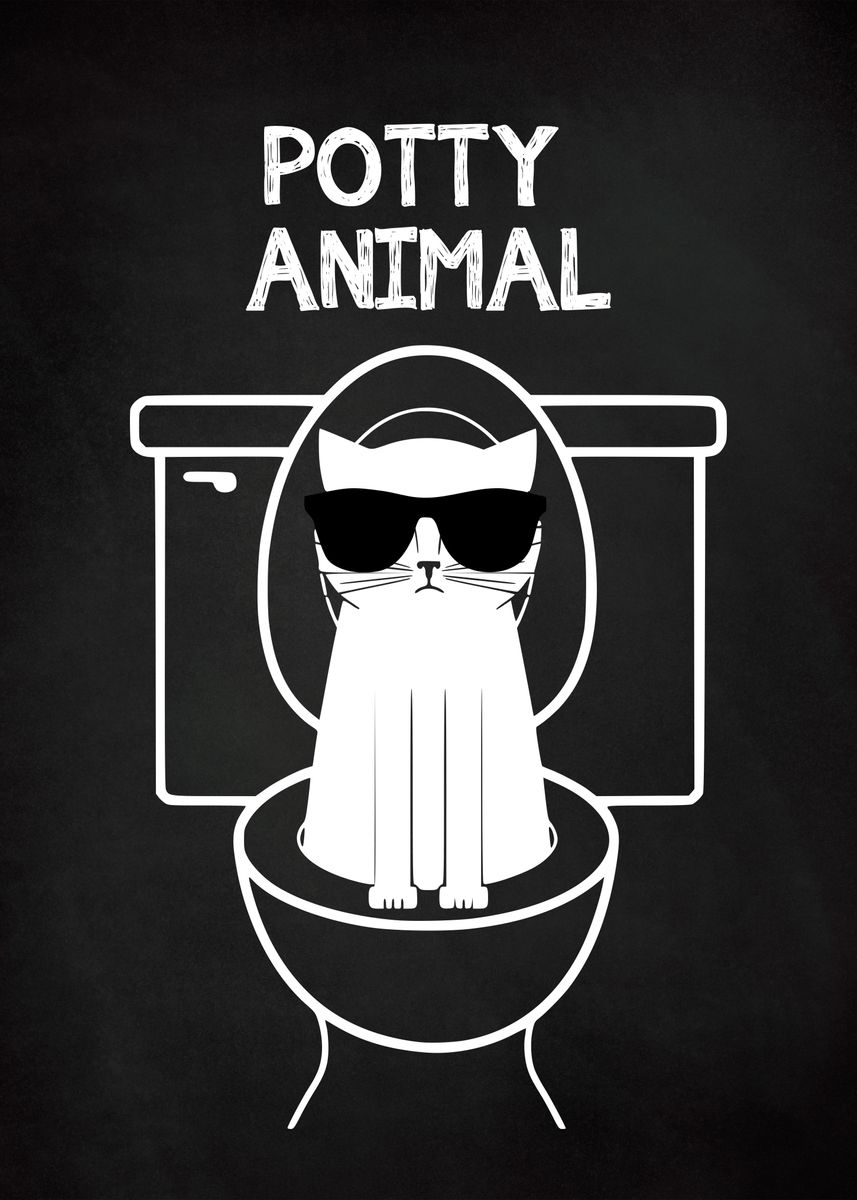 'Funny Potty Animal Chalk' Poster by Atomic Chinook Displate