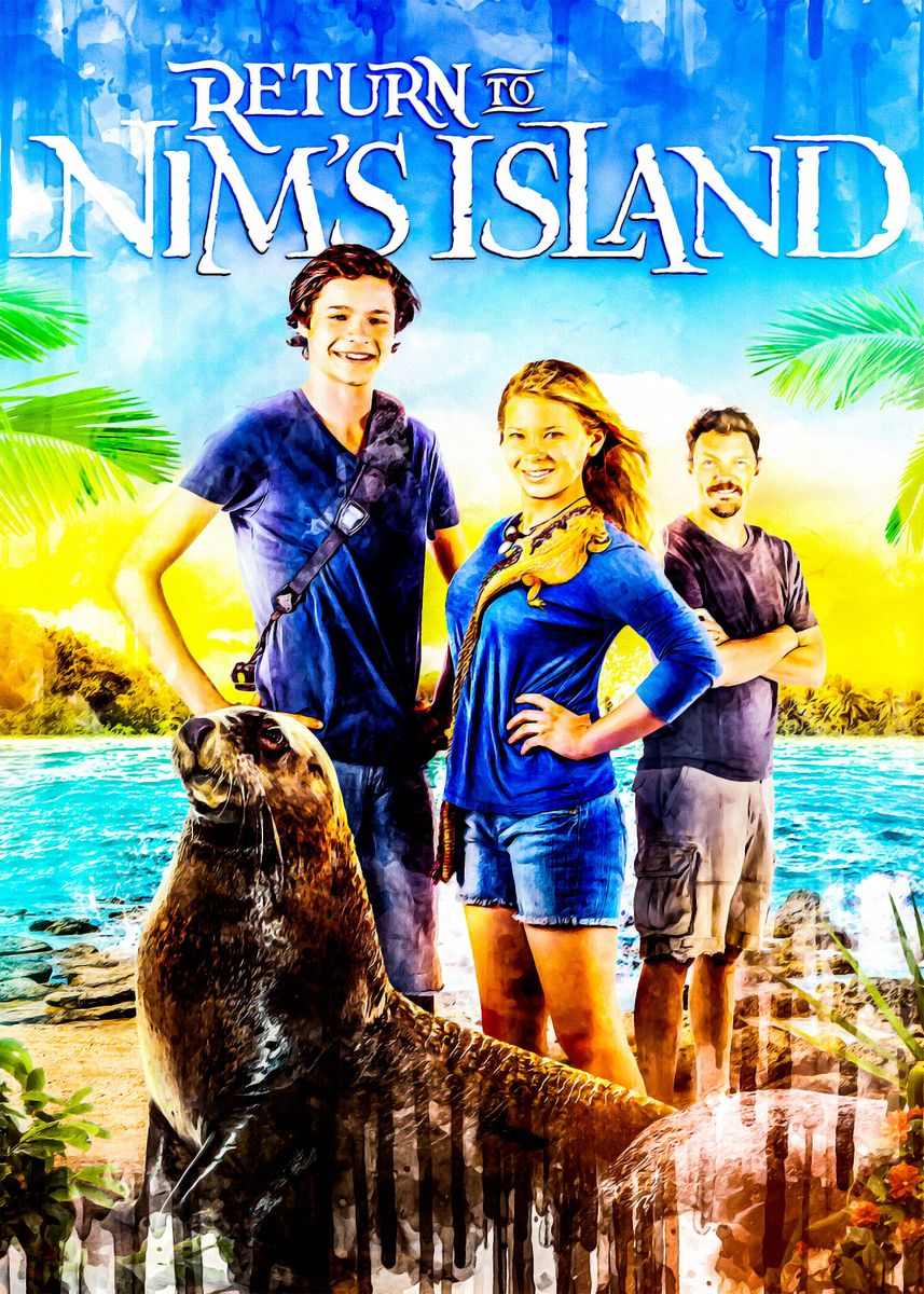 'Return To Nims Island' Poster, picture, metal print, paint by