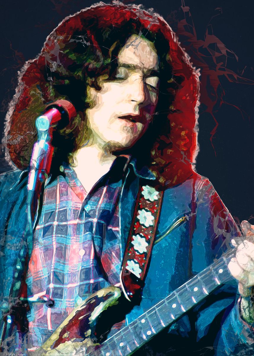 'rory Gallagher' Poster, Picture, Metal Print, Paint By Anderson Felix 