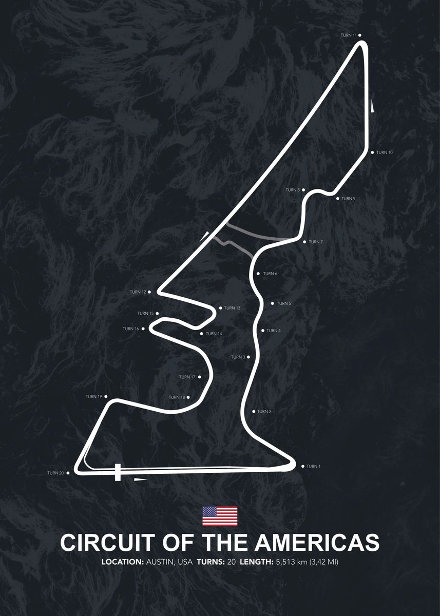 'Circuit of the Americas' Poster, picture, metal print, paint by ...