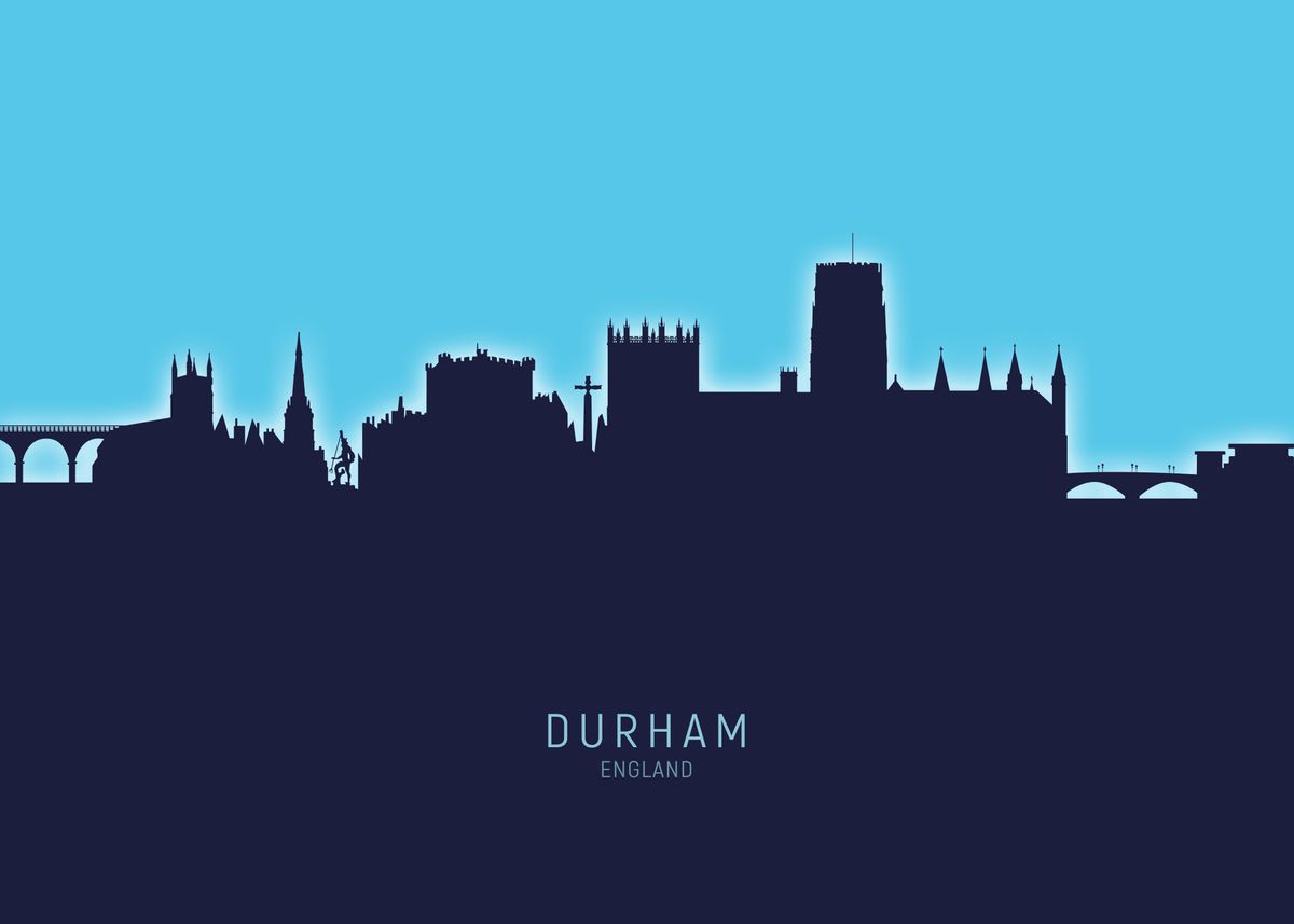 'Durham Skyline England' Poster by Michael Tompsett | Displate