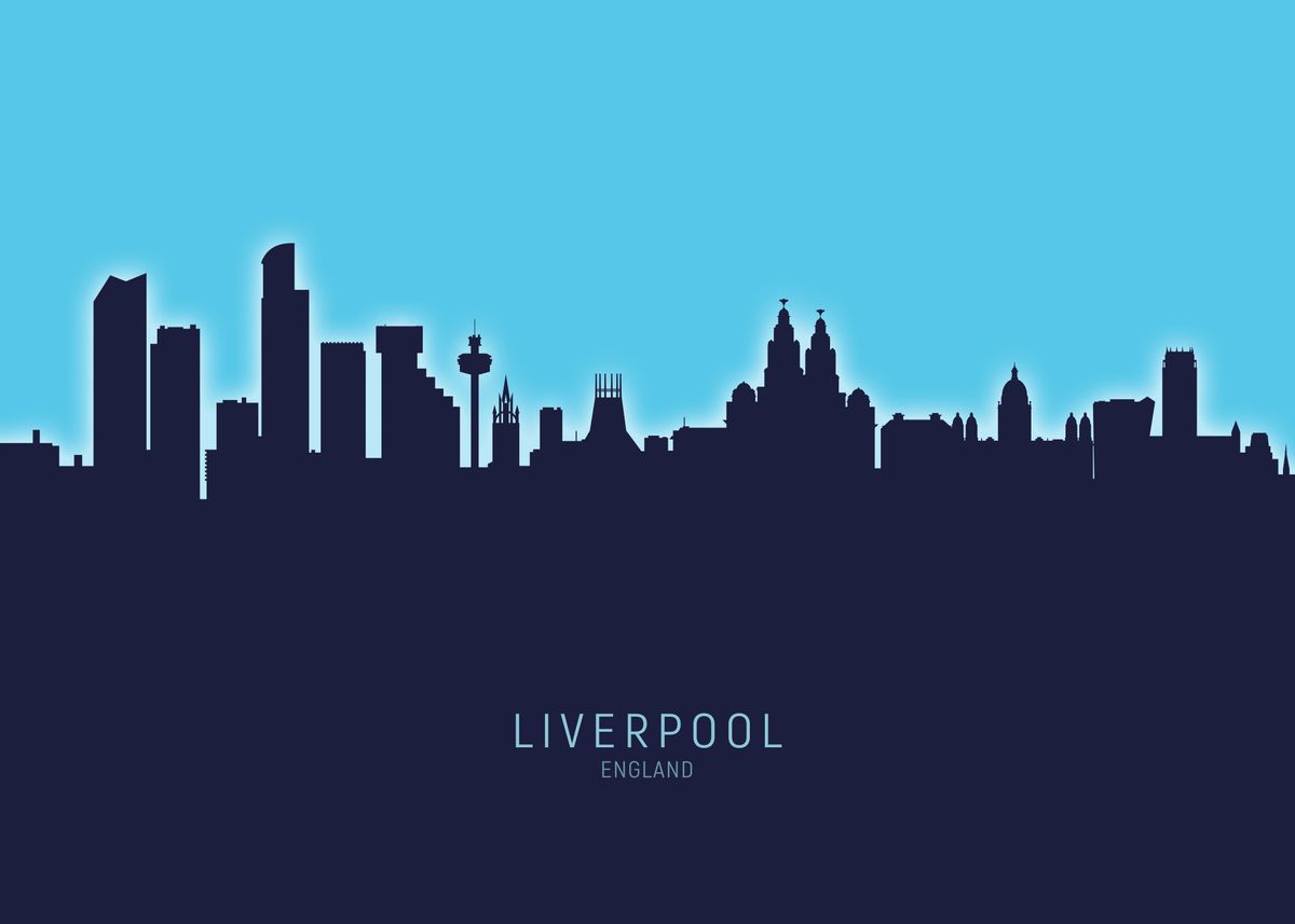 'Liverpool Skyline England' Poster by Michael Tompsett Displate