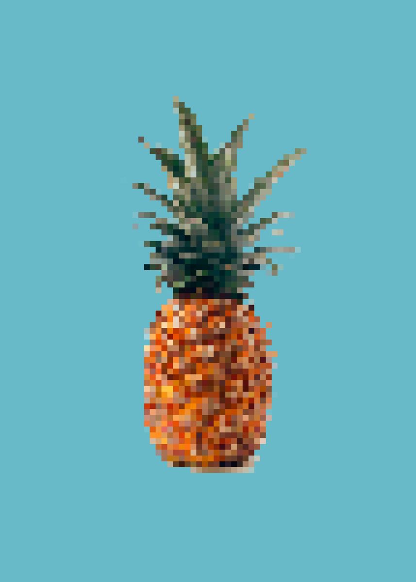 fruit pixel art pineapple poster print by artprints displate fruit pixel art pineapple poster print by artprints displate