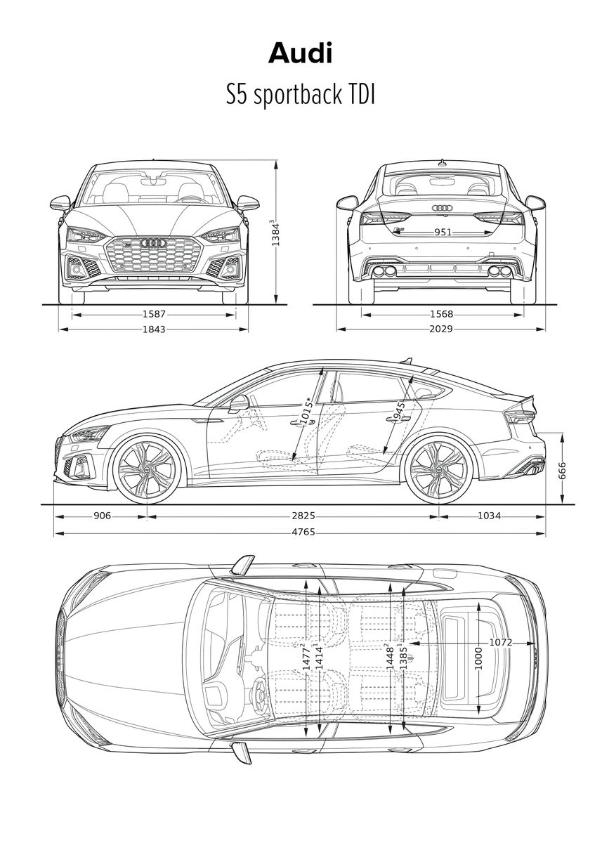 '2020 Audi S5 sportback TDI' Poster, picture, metal print, paint by ...