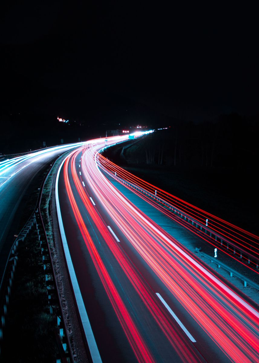 'Autobahn at Night' Poster by Kajetan Reiter | Displate