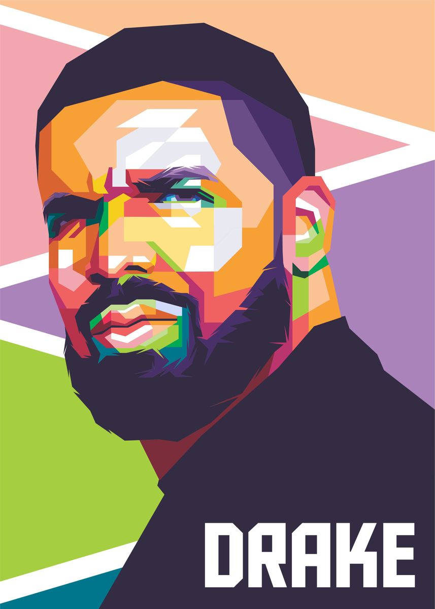 'Drake WPAP' Poster, picture, metal print, paint by Muhamad Fauzan ...