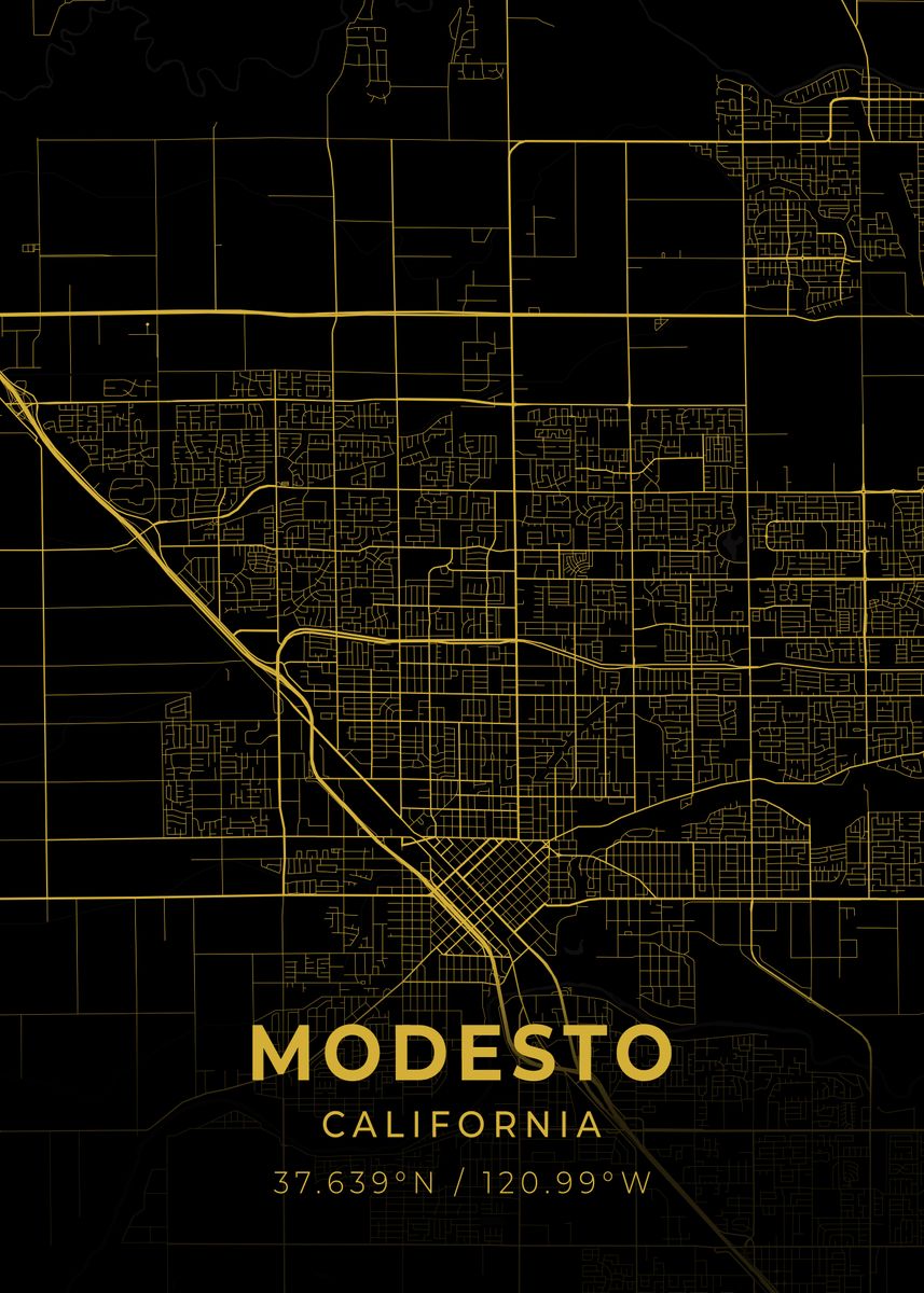 'Modesto California' Poster, picture, metal print, paint by Conceptual