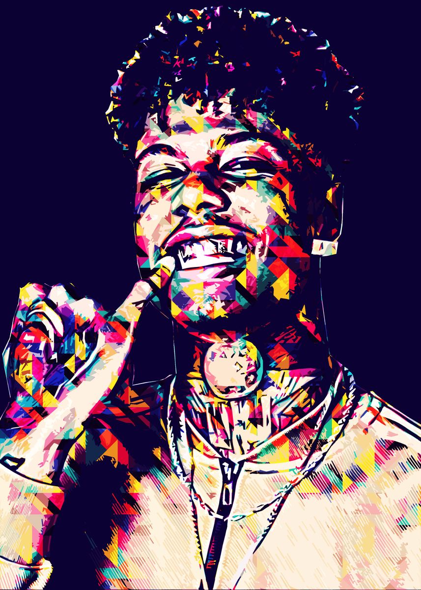 'Blueface' Poster, picture, metal print, paint by SA KE | Displate