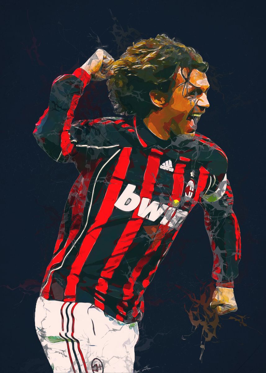 'Paolo Maldini' Poster, picture, metal print, paint by Hipolito Wendorf ...