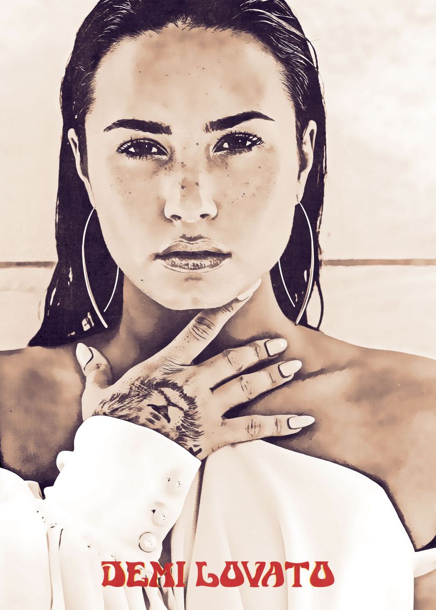 'Demi Lovato' Poster, picture, metal print, paint by Anxhela Sufa — free download