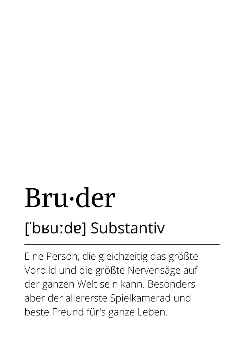 'German definition Bruder' Poster by Markus Paeschke | Displate