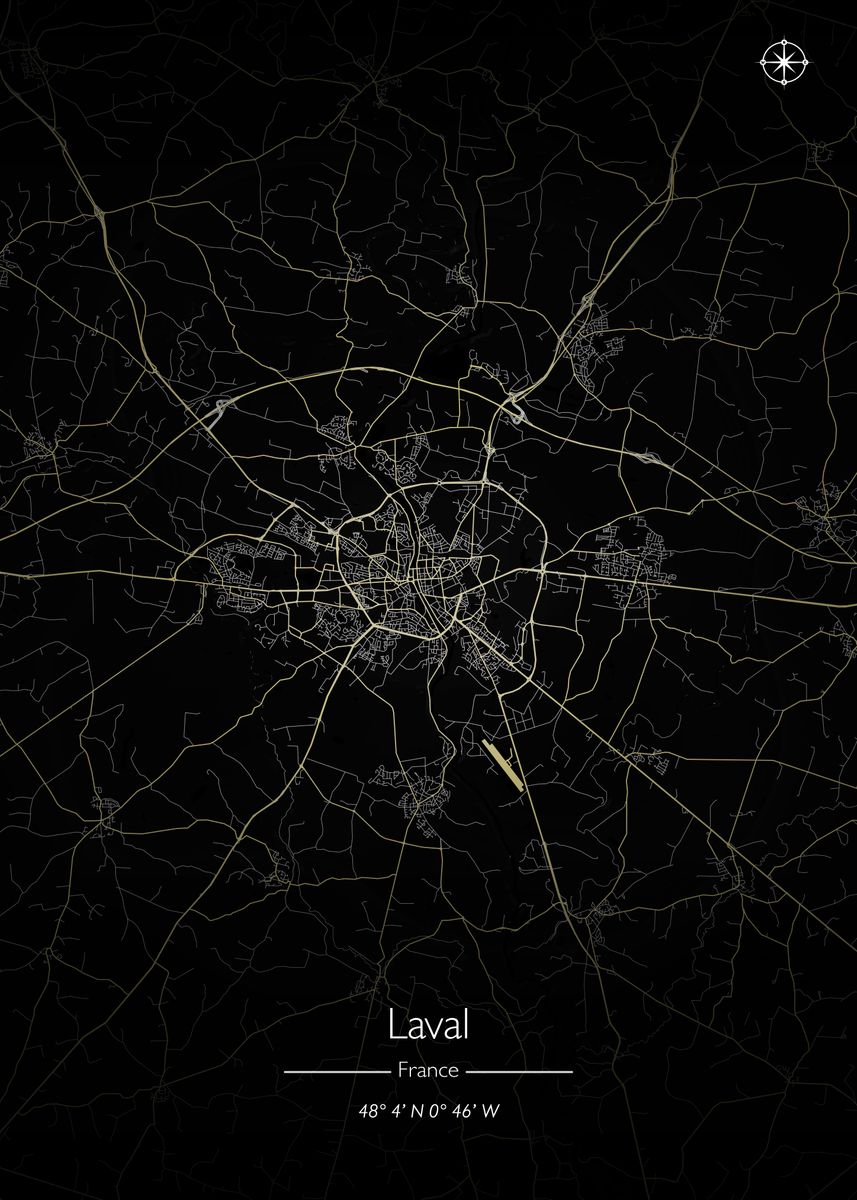 'Laval' Poster, picture, metal print, paint by MaPetiteVille com | Displate