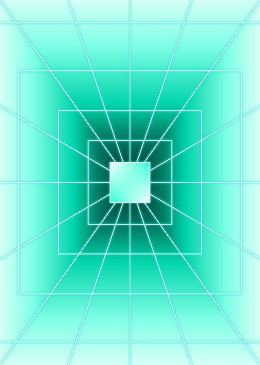 Torquoise Square 'Turquoise Square Light' Poster, picture, metal print, paint by Josh B ...