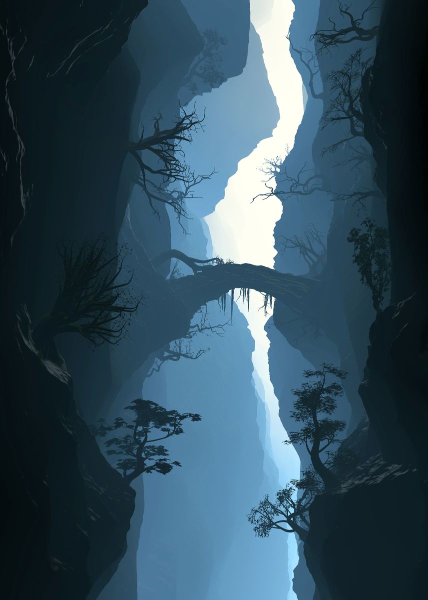 'Bridge and rock formations' Poster by aestevez | Displate