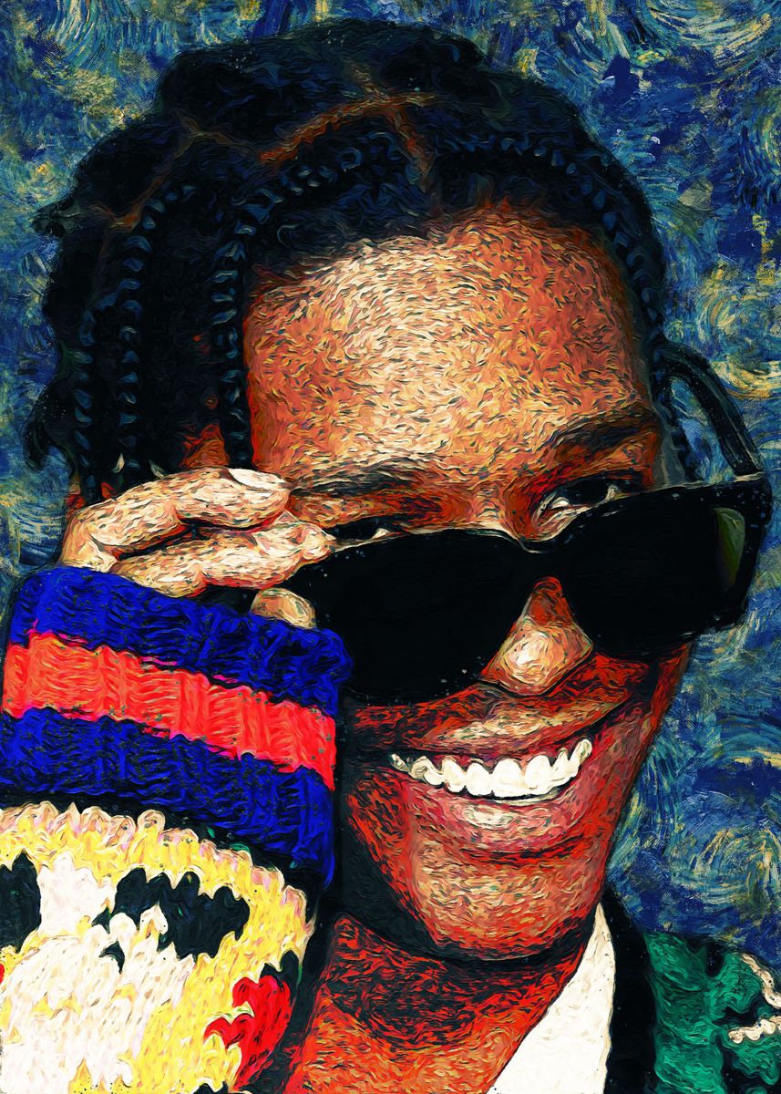 'Asap Rocky' Poster, picture, metal print, paint by SA KE | Displate