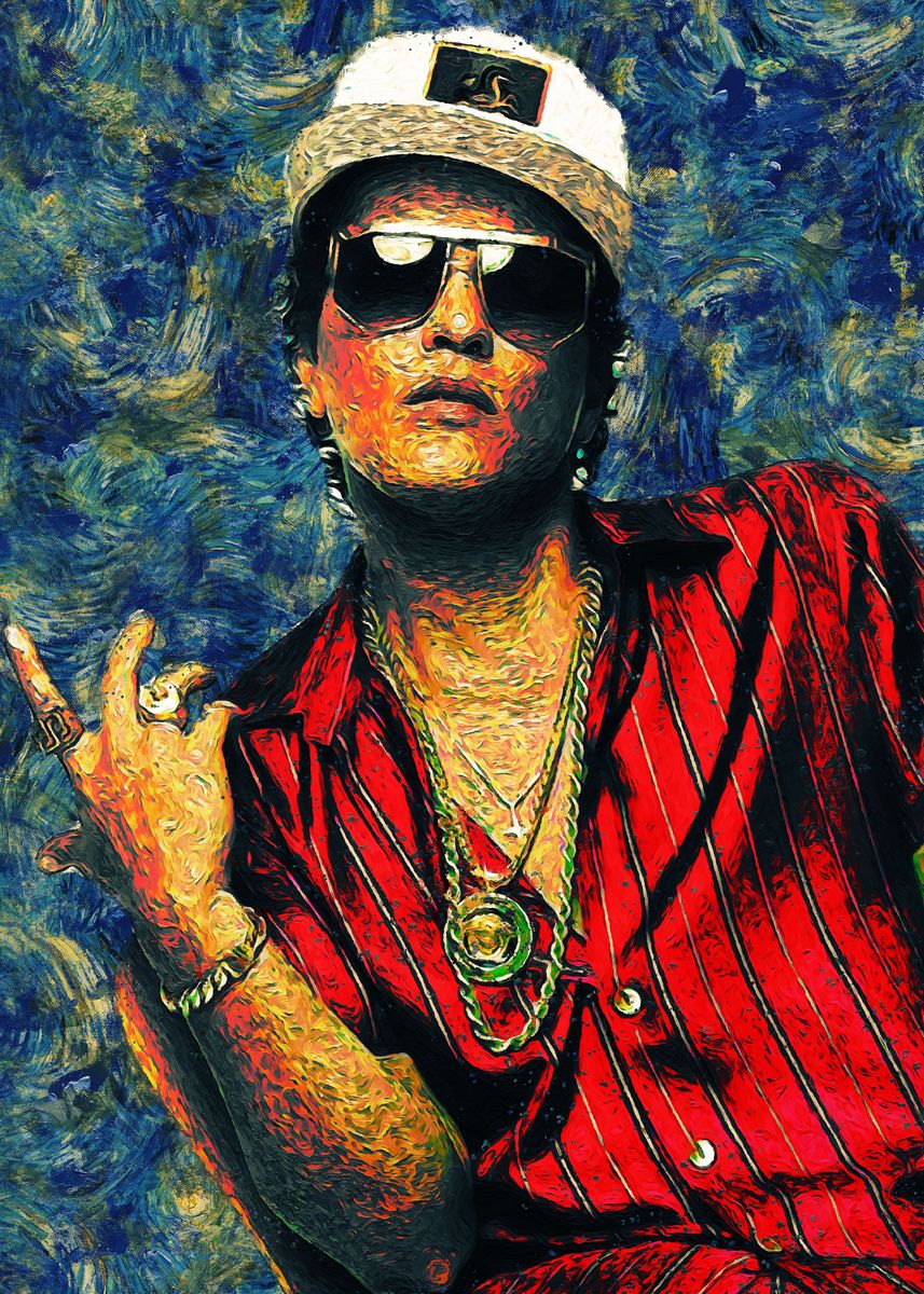 Bruno Mars Poster By Ru Ke Displate