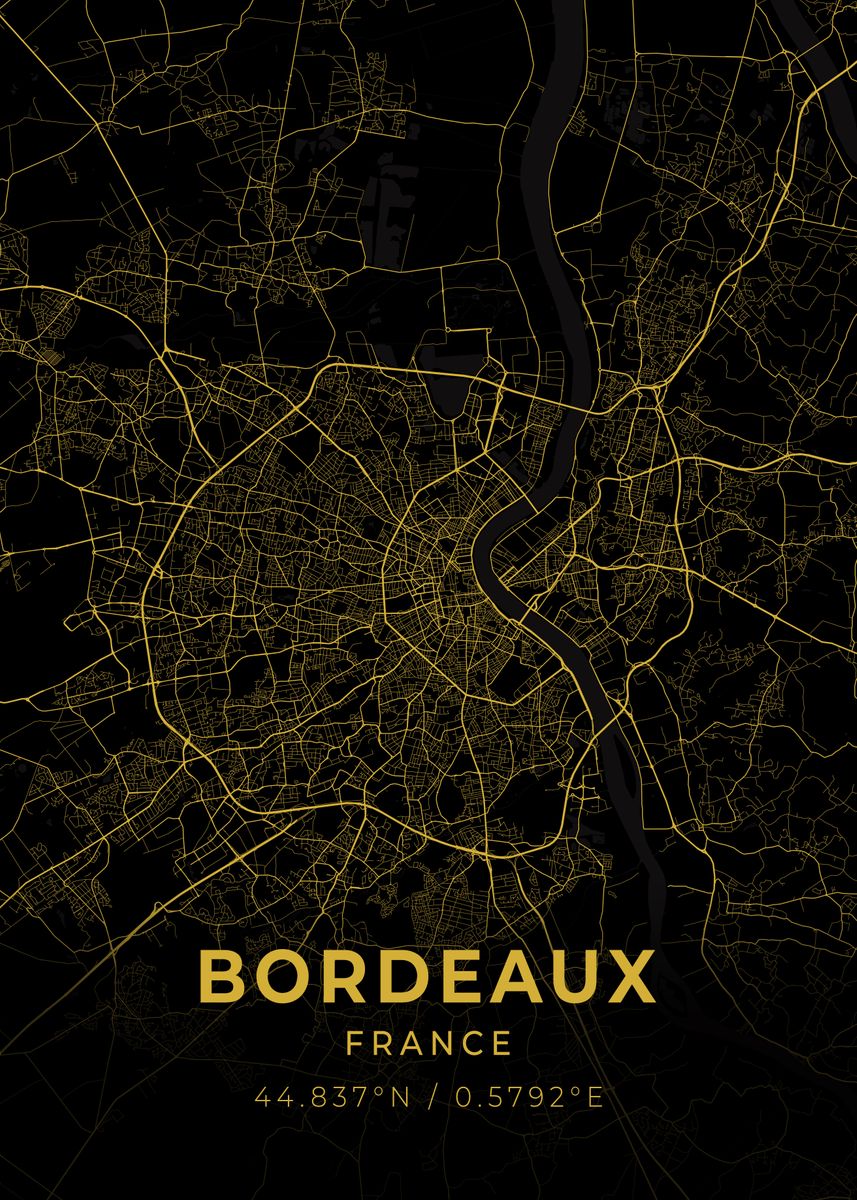 'Bordeaux France' Poster, picture, metal print, paint by Conceptual ...