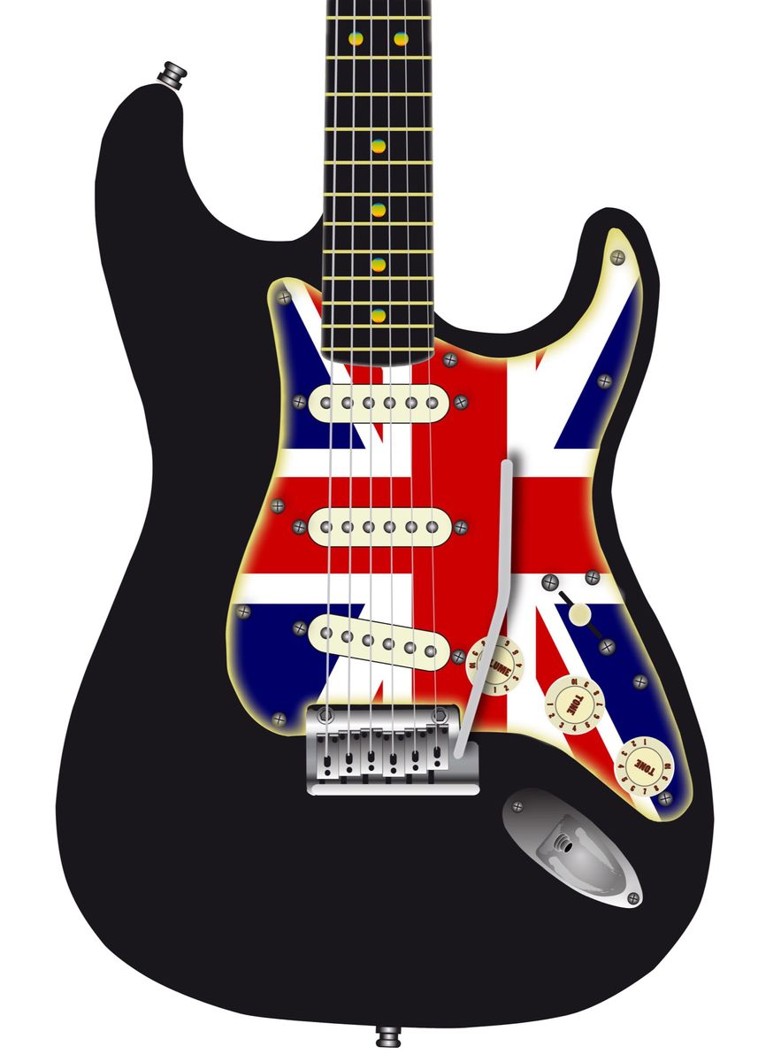 'Union Jack Guitar' Poster by HomeStead Digital | Displate