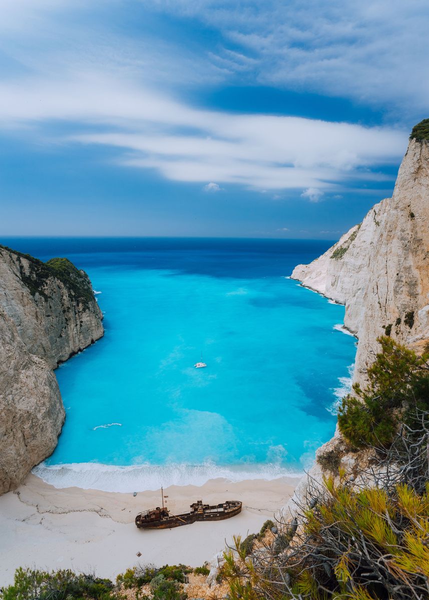 'Top View Of Navagio Shipwr' Poster by Noah | Displate