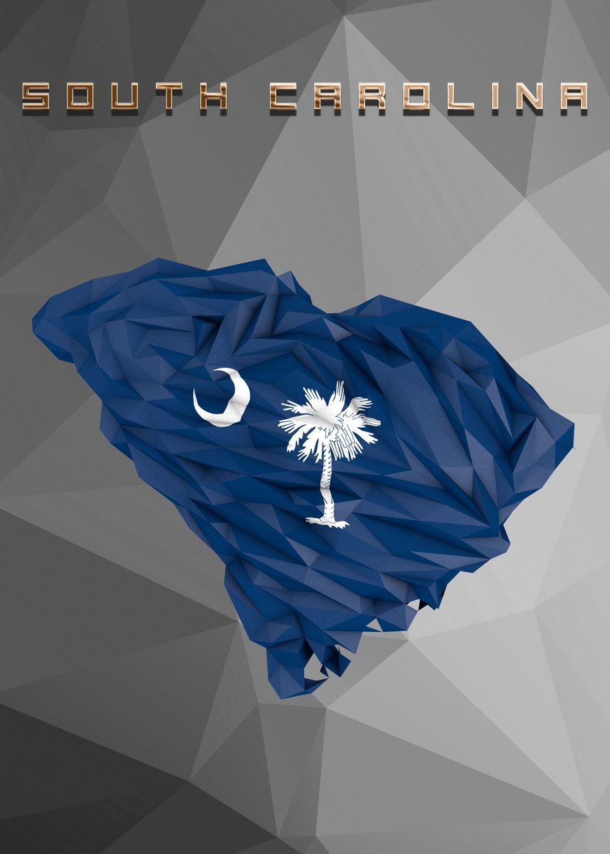 'South Carolina State Map' Poster, picture, metal print, paint by Five ...