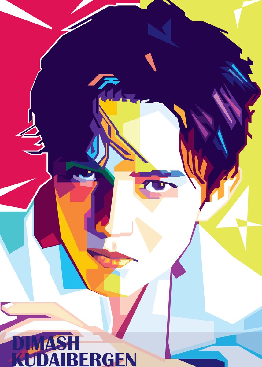 'Dimash Kudaibergen in wpap' Poster, picture, metal print, paint by ...