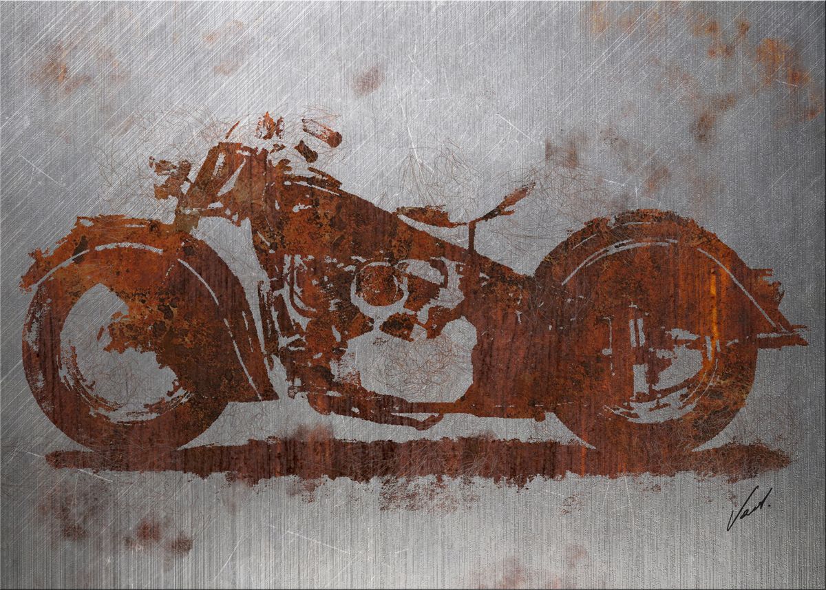 'Rusty classic motorcycle' Poster by vart | Displate