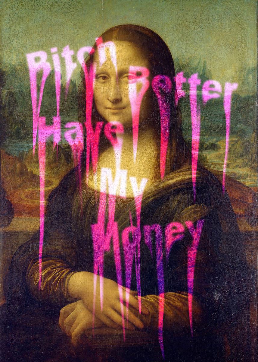 'Mona Lisa vandalized' Poster, picture, metal print, paint by Marius