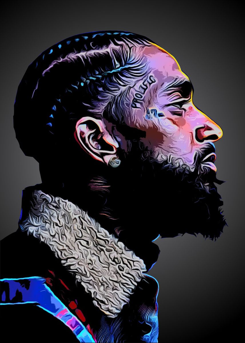 'Nipsey Hussle' Poster, picture, metal print, paint by Miracle Studio Displate