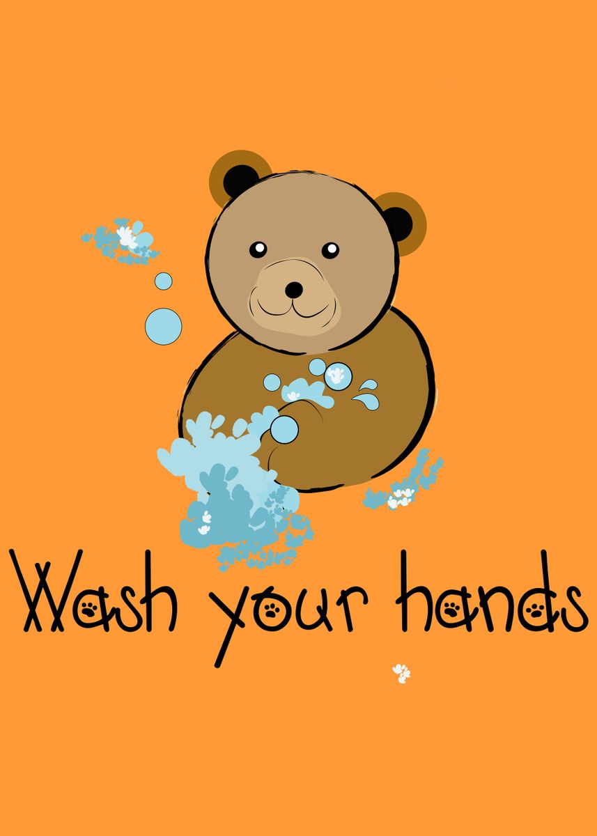 'Wash your hands' Poster, picture, metal print, paint by Fátima ...