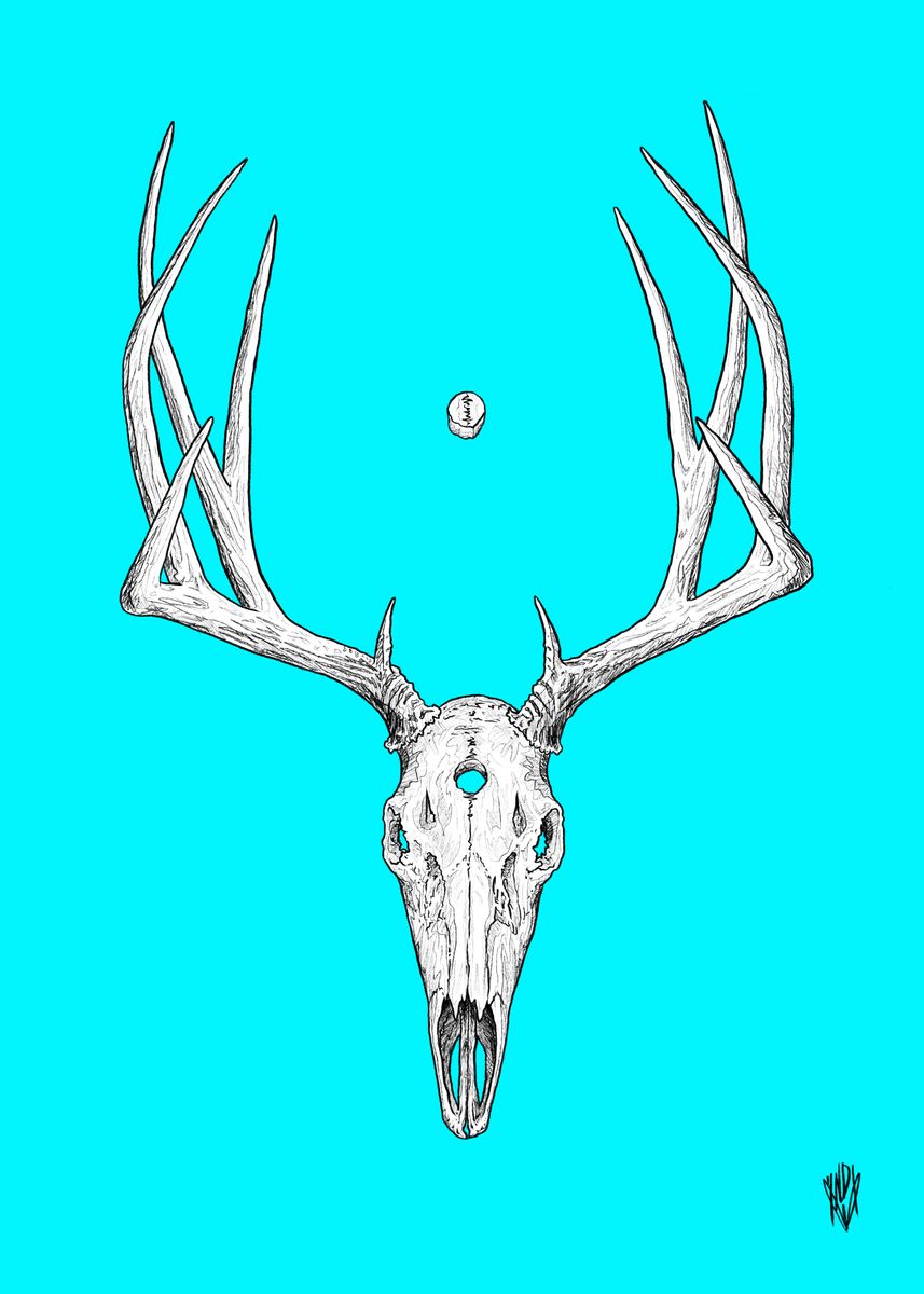 'Deer Skull Color' Poster by Jordi Basora Solà | Displate