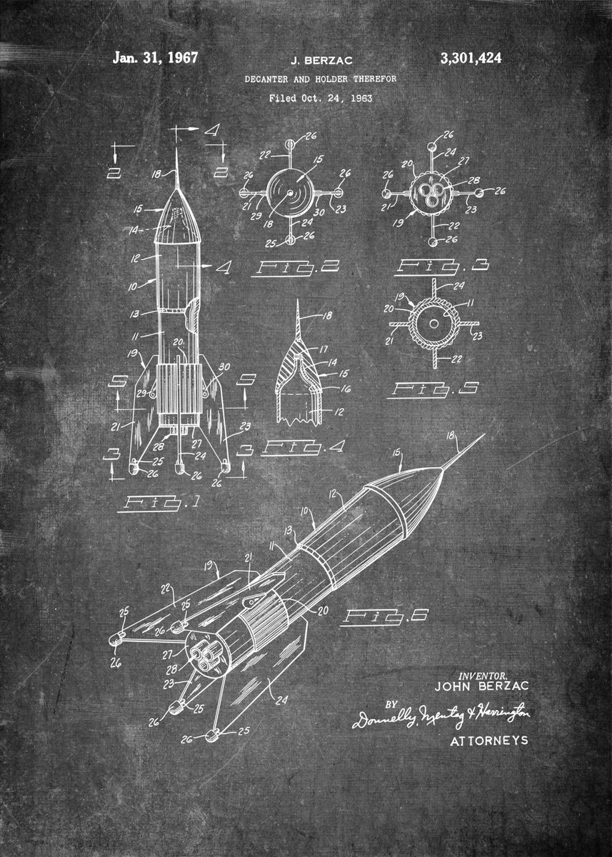 'Spaceship Patent' Poster by Mr Maker | Displate