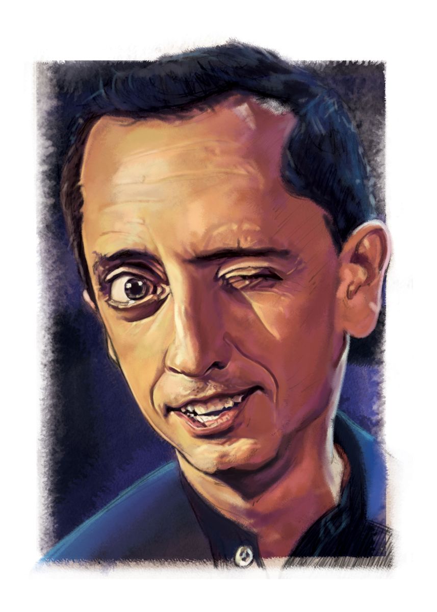 'Gad Elmaleh Illustrated' Poster by Josh Tuil | Displate