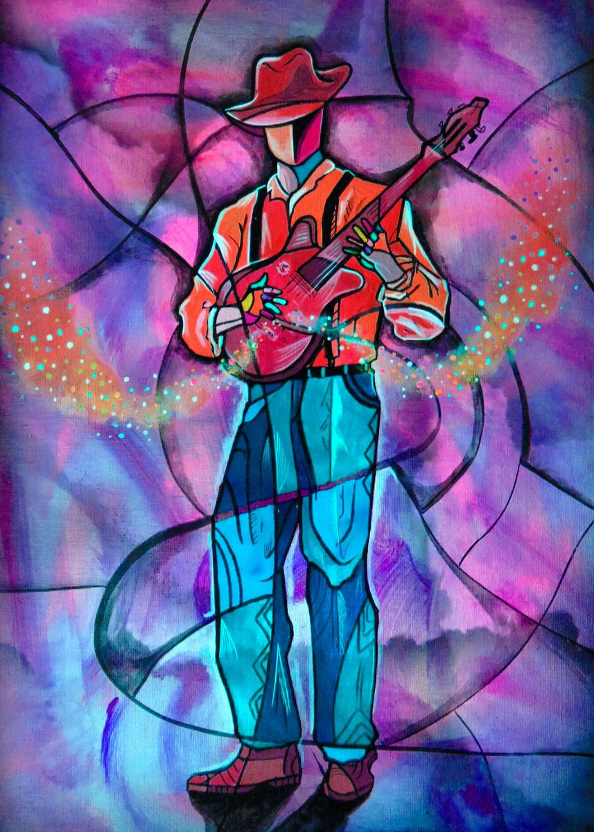 'Guitar man' Poster by Ricardo Maya | Displate