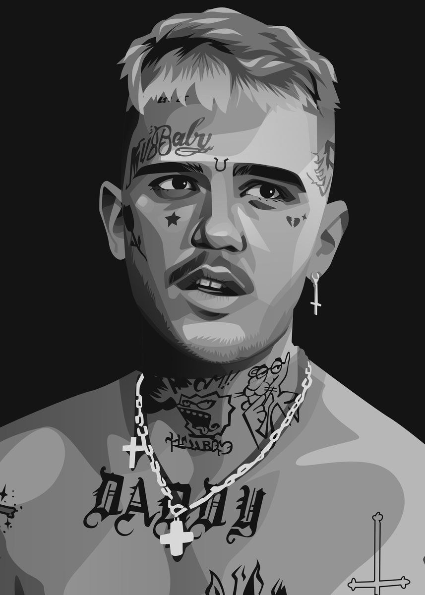 'Lil Peep' Poster, picture, metal print, paint by Abu Abu | Displate