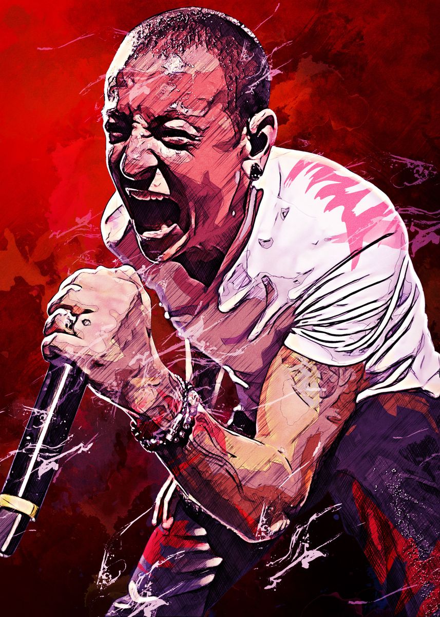 'CHESTER BENNINGTON' Poster, picture, metal print, paint by MoveUp ...