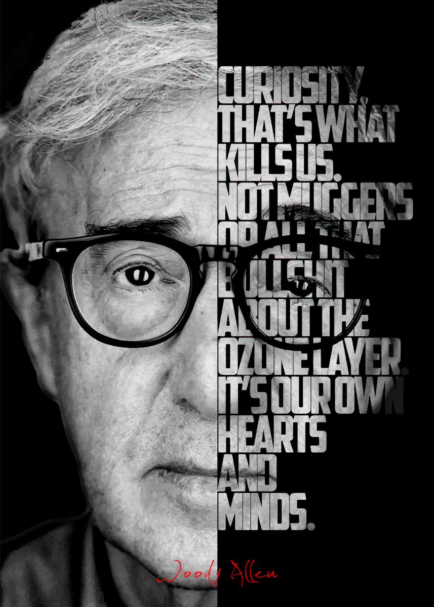 'Woody Allen' Poster, picture, metal print, paint by BnWDesigner Displate