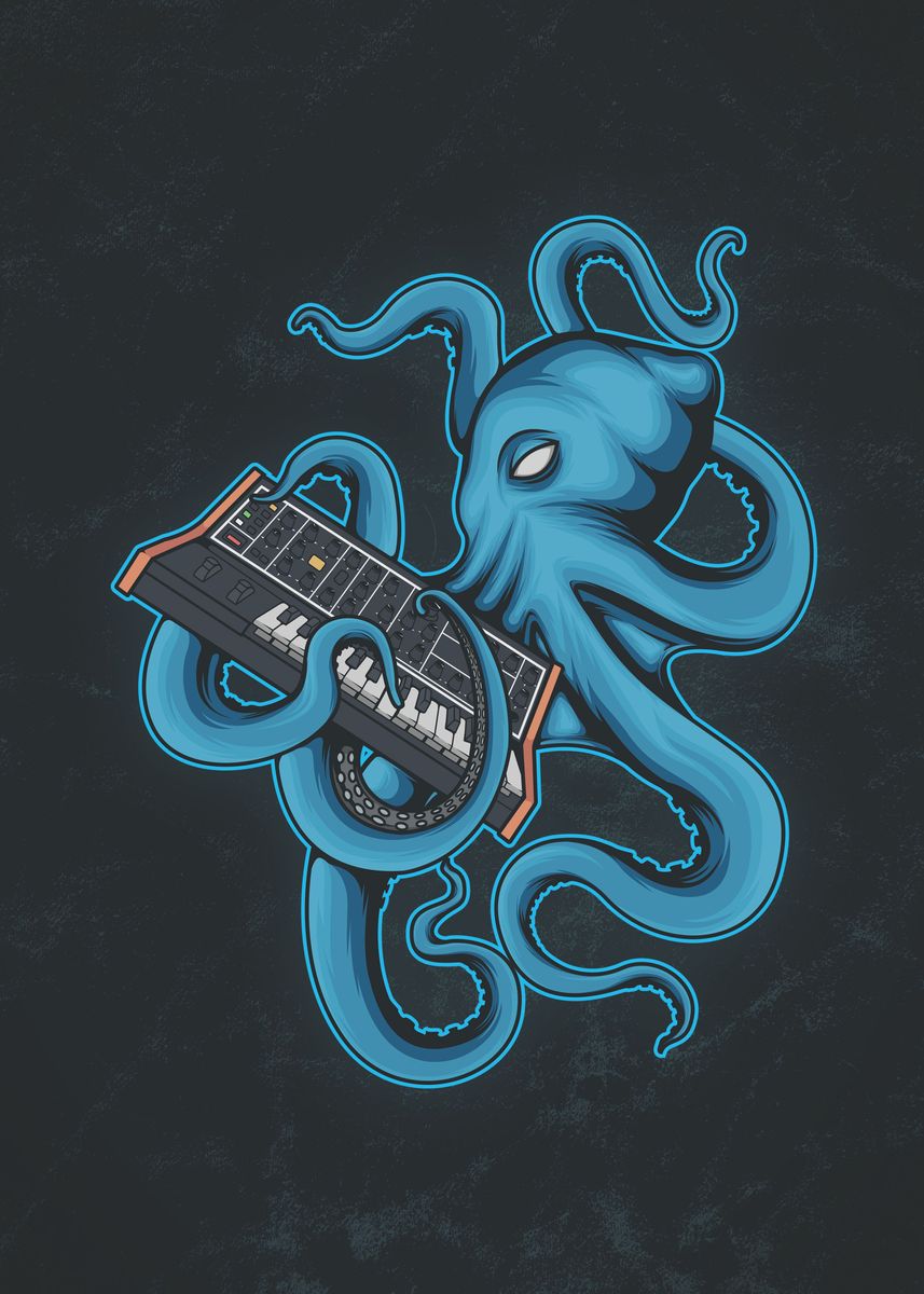 'analog Synth Octopus' Poster By David Godbehere 