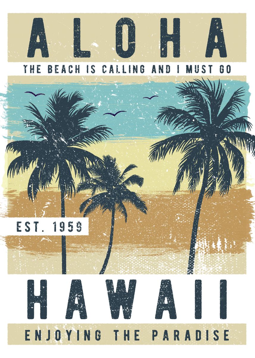 vintage travel aloha poster