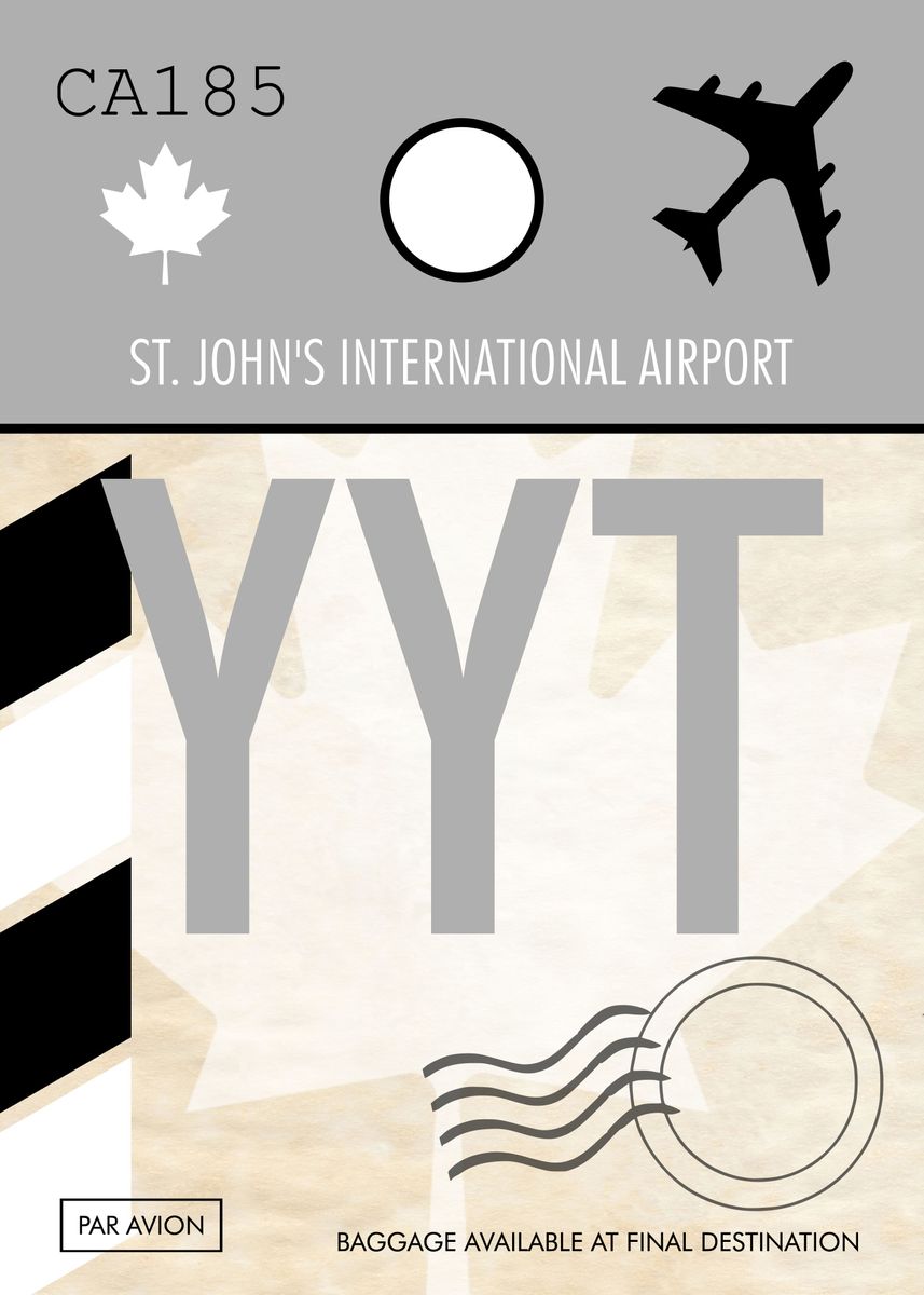 'AIRPORT CODE St Johns YYT' Poster by Atomic Chinook Displate
