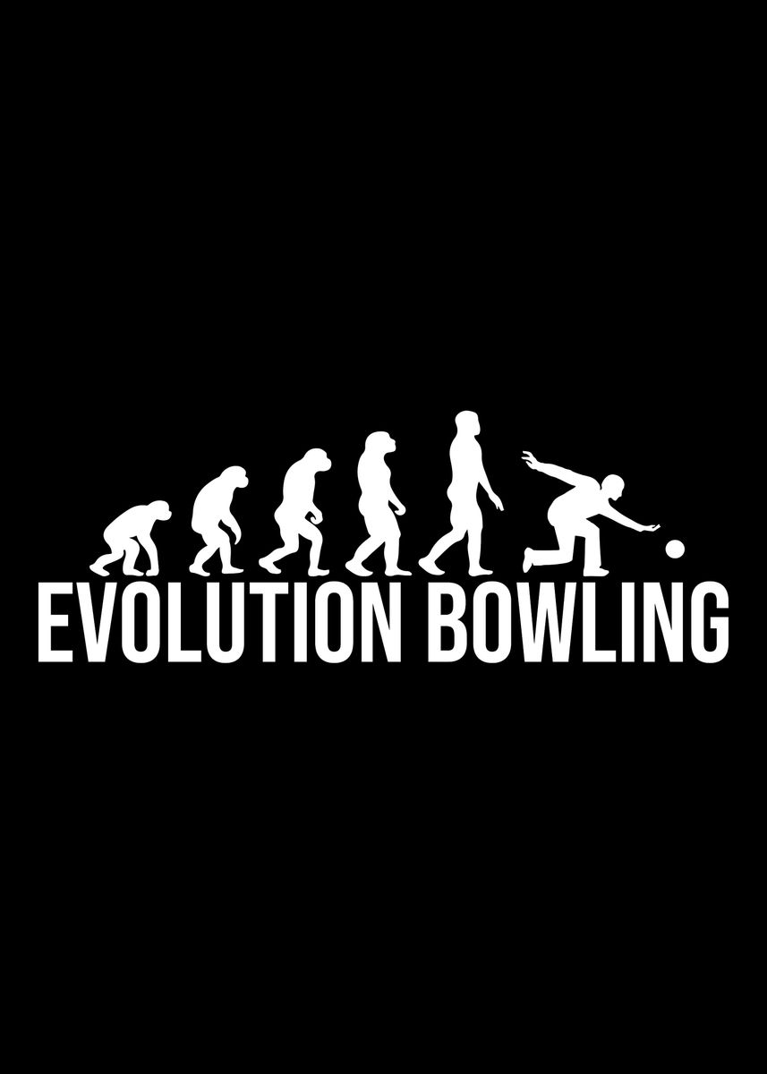 'evolution bowling bowler' Poster, picture, metal print, paint by Marc ...