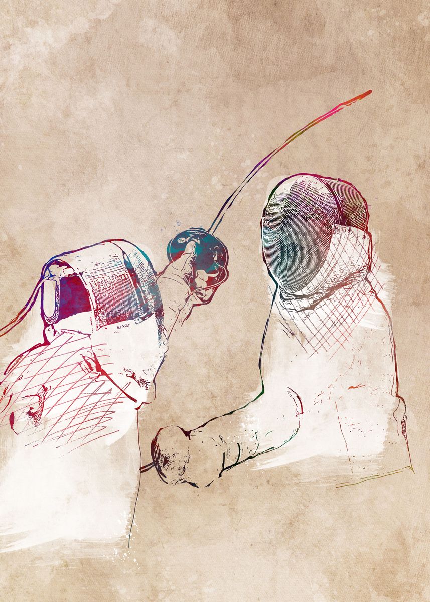 'Fencing sport' Poster by JBJart Justyna Jaszke | Displate
