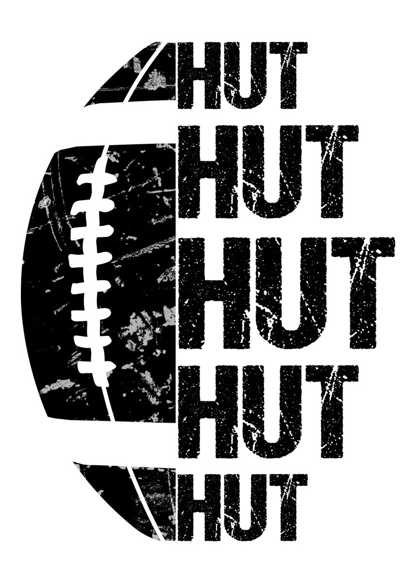 'American Football Quote' Poster, picture, metal print, paint by Robert