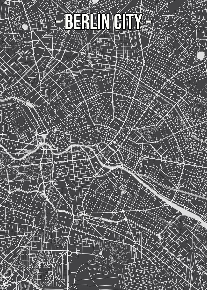 'Berlin Germany maps' Poster, picture, metal print, paint by noer thoif ...