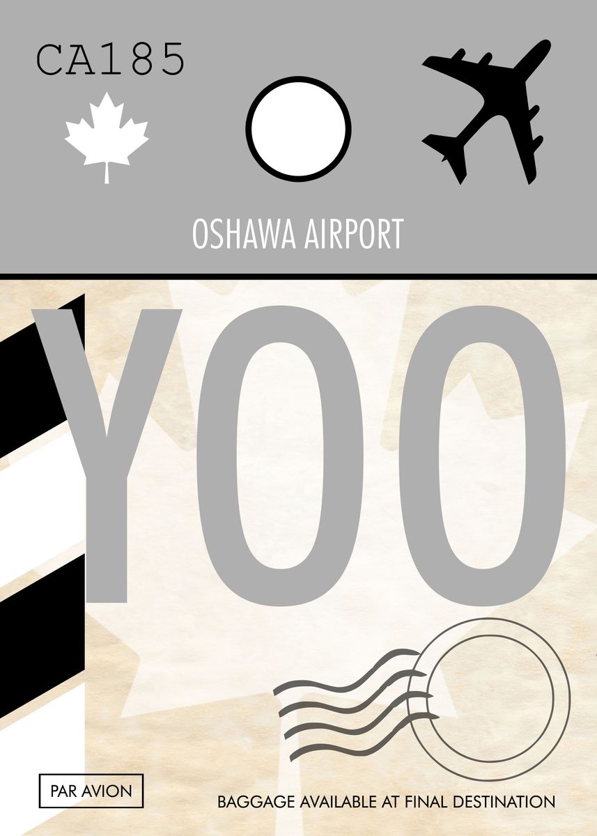 'AIRPORT CODE Oshawa' Poster, picture, metal print, paint by Atomic ...